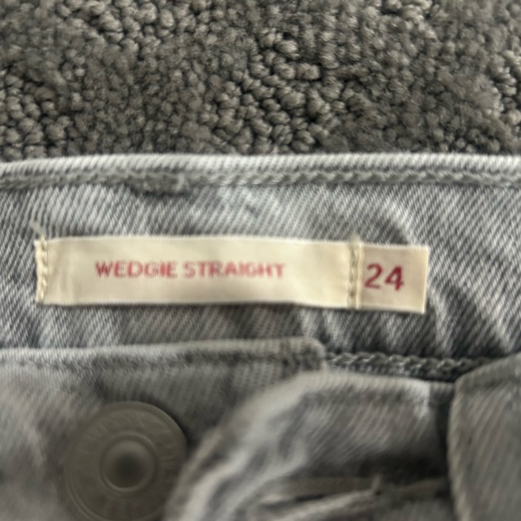 Levi Wedgie Straight Gray Jeans Used - Picture 4 of 4
